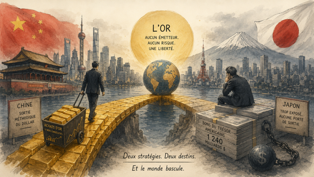 La Chine vend ses dollars, le Japon ne peut pas : la bascule vers l'or a commencé