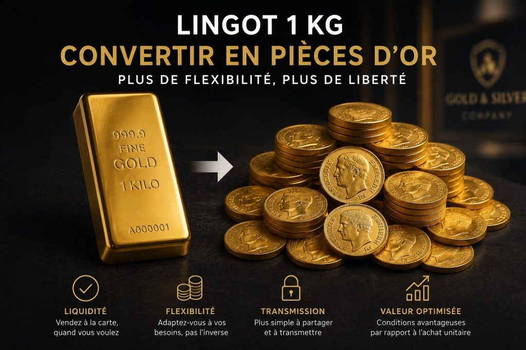 Lingot 1 kg : le convertir en pièces d'or pour gagner en flexibilité