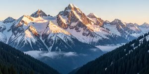 Montagne suisse préservée au lever du soleil : recycler l'or, c'est éviter de l'extraire une seconde fois